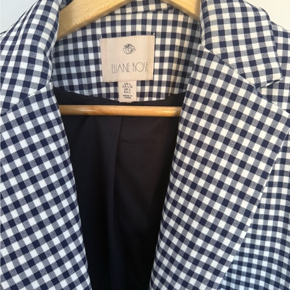 Navy and White Checkered Women’s Blazer size large - Picture 2 of 2
